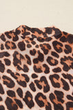 Leopard Print Mock Neck Mesh Top