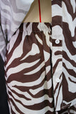 Zebra Print Button-Front Pants Set