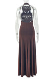 Sleeveless High-Neck Maxi Dress