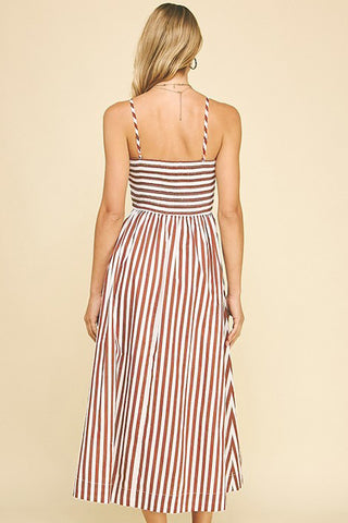 Striped Casual Maxi Dress
