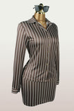 Striped Button-Front Skirt Set
