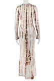 Tie-Dye Long Sleeve Maxi Dress