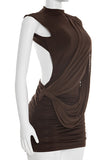 Draped Detail Ruched Mini Dress