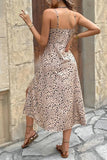 Spaghetti Strap Floral Split Dress