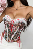 Romantic Lace Trim Corset Top