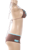 Strappy Bikini Set with Button Accents