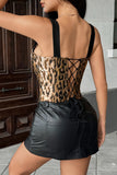 Leopard Print Corset Tank Top