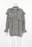 Ruffled Animal Print Blouse