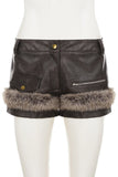 Faux Fur Trimmed Casual Shorts
