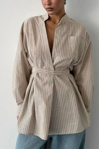 Striped Long Sleeve Tunic Top
