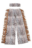 Strapless Fringe Pants Set