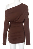 Off-Shoulder Ruched Mini Dress