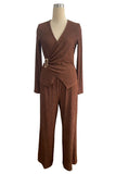 Wrap Top Matching Pant Set