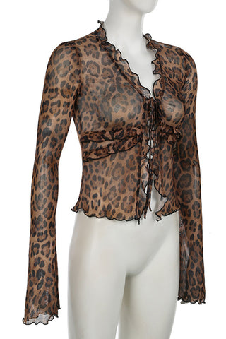 Tie-Front Ruffle Blouse
