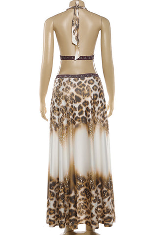 Halter-Neck Flowy Maxi Dress