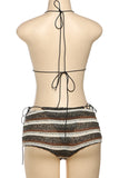 Striped Bikini Set with Tie Details