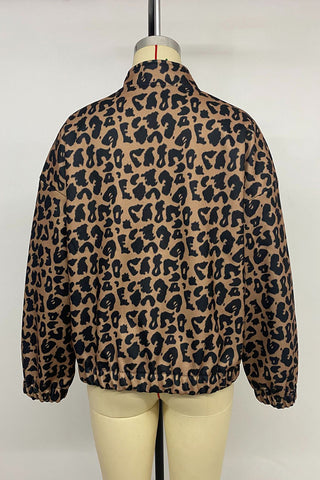 Leopard Print Button Jacket