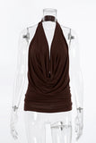 Draped Halter Tank Top