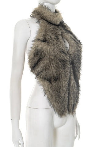 Faux Fur Halter Tank Top