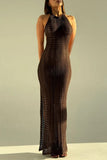 Open-Back Crochet Beach Dress