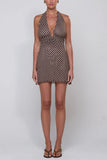 Polka Dot Halter Mini Dress