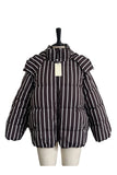 Striped Puffer Jacket with Shoulder Detail
