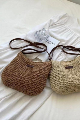 Woven Shoulder Bag with Adjustable Strap