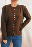 Colorful Button-Front Sweater