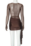 Elegant Mesh Evening Dress