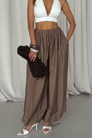 Relaxed Elastic Waist Casual Pants
