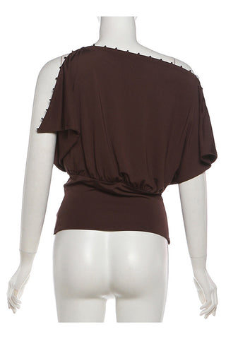 Off-Shoulder Embellished Tank Top