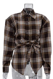 Plaid Tie-Waist Shirt