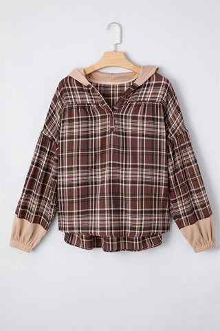 Plaid V-Neck Sweatshirt