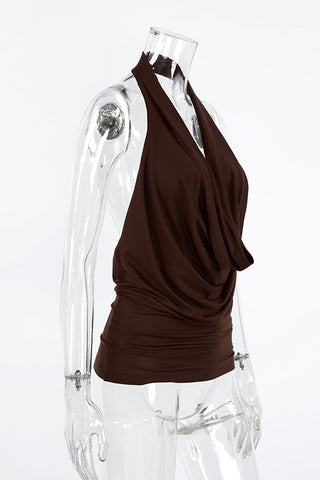 Draped Halter Tank Top