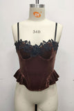 Lace-Trimmed Corset Cami Top