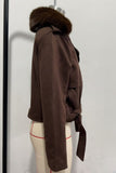 Chic Shearling-Collar Jacket
