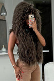 Hooded Faux Fur Vest