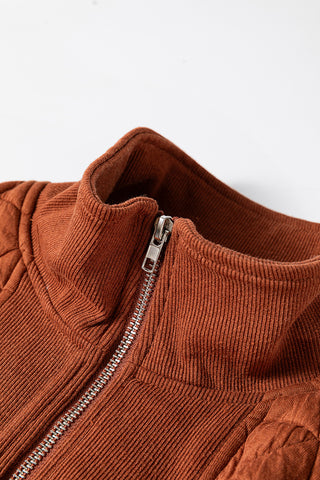 Quilted Half-Zip Sweatshirt