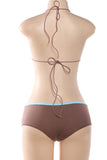 Strappy Bikini Set with Button Accents