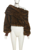 Off-Shoulder Faux Fur Blouse