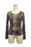 Sheer Leopard Long Sleeve Top