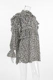 Ruffled Animal Print Blouse