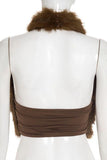 High-Neck Faux Fur Tank Top