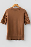 Textured Knit Short Sleeve Sweater