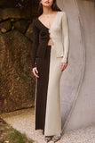 Dual-Tone Chic Skirt Set
