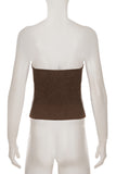 Lace-Up Belted Strapless Top