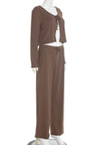 Tie-Front Two-Piece Pants Set