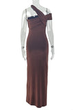 Asymmetric Draped Evening Dress