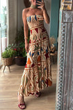 Strapless Geometric Vacation Dress