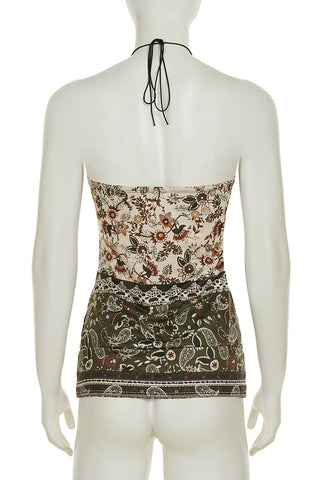 Boho Chic Halter Neck Tank Top